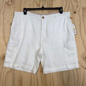 C&C California Cargo Shorts Mens 40 White NWT Linen Lightweight Summer Pocket